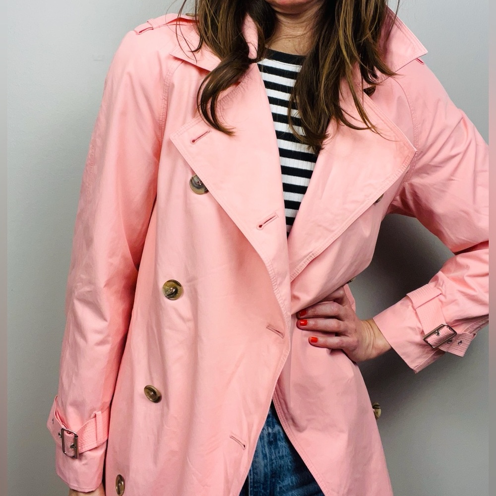 Anne Klein Bubblegum Belted Pink Trench Coat – Size 8 - Picture 14 of 15